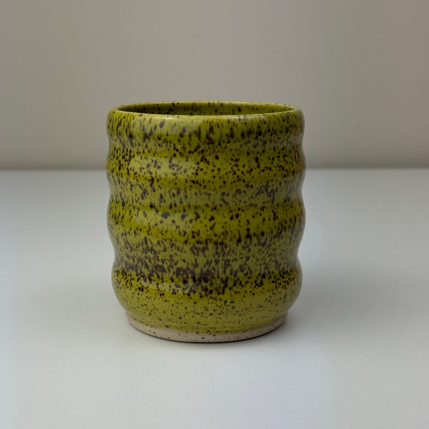 Speckled Green Wavy Cup