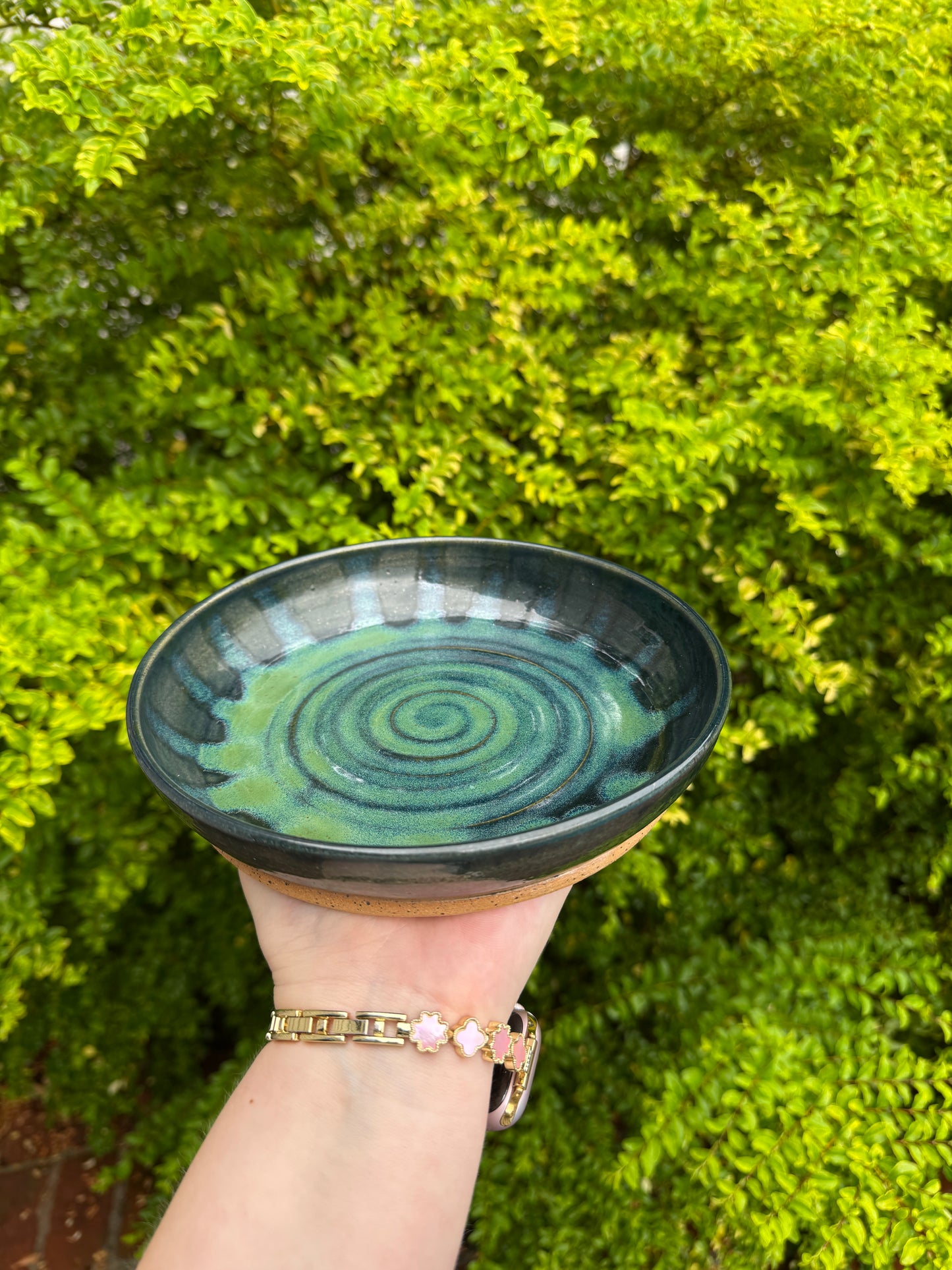 Dark Blue & Green Swirl Pasta Bowl Set