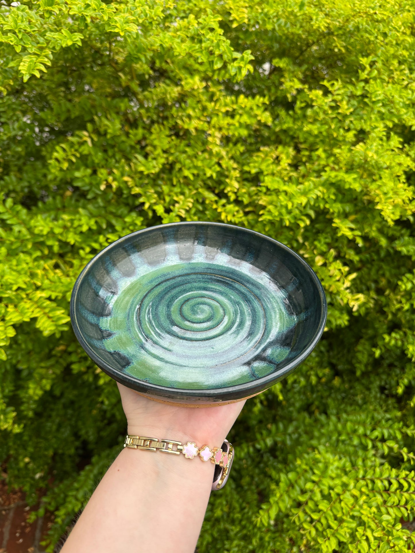Dark Blue & Green Swirl Pasta Bowl Set