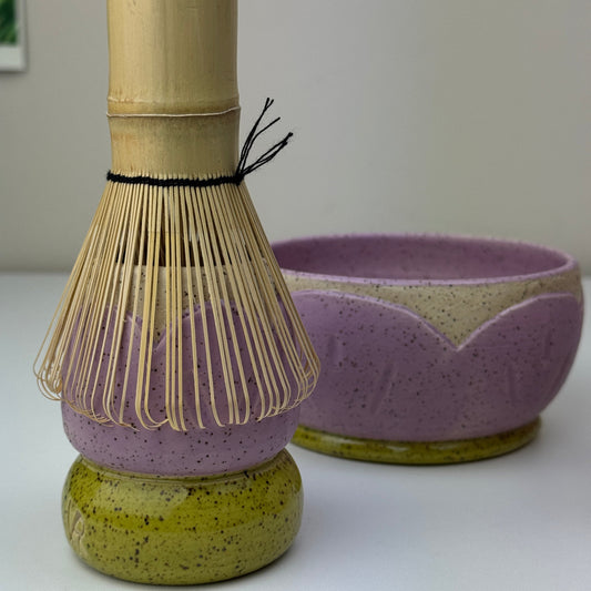 Speckled Purple Bloom Matcha Set
