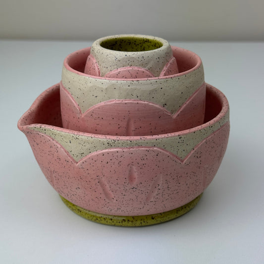 Speckled Pink Bloom Matcha Set