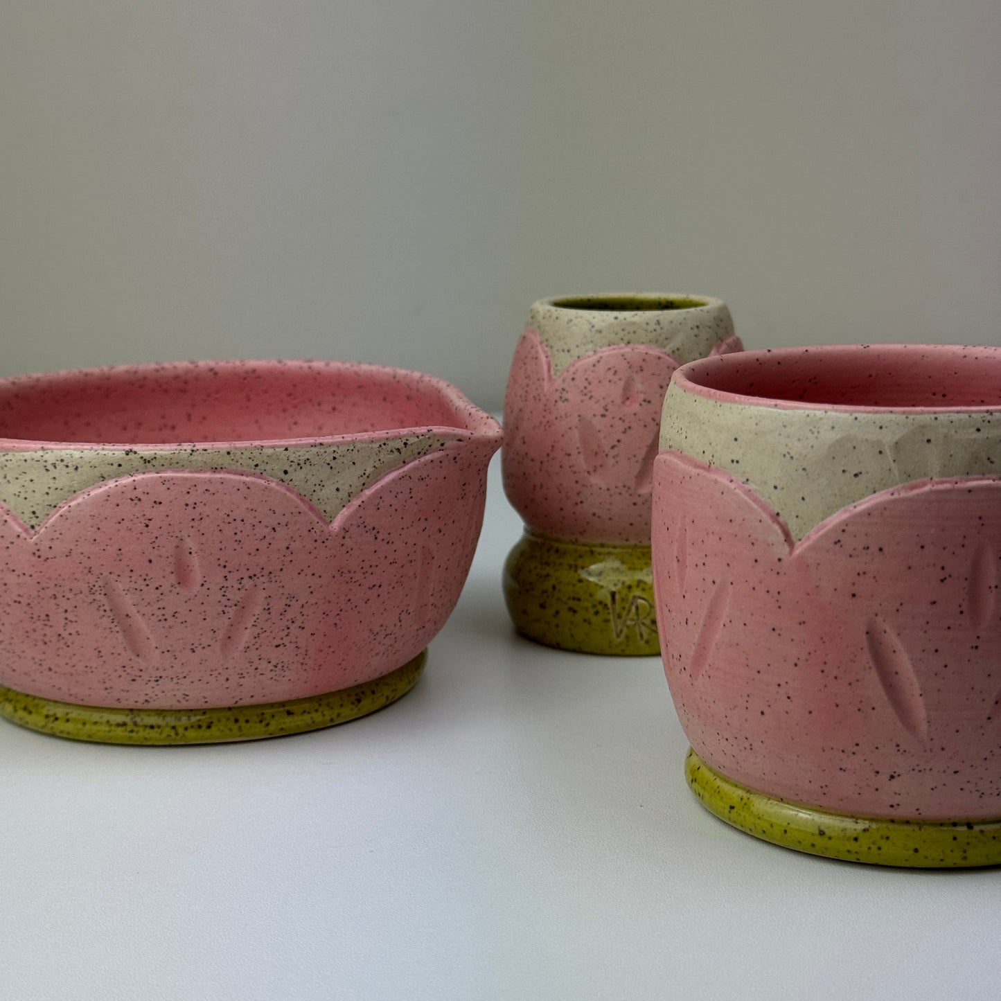 Speckled Pink Bloom Matcha Set